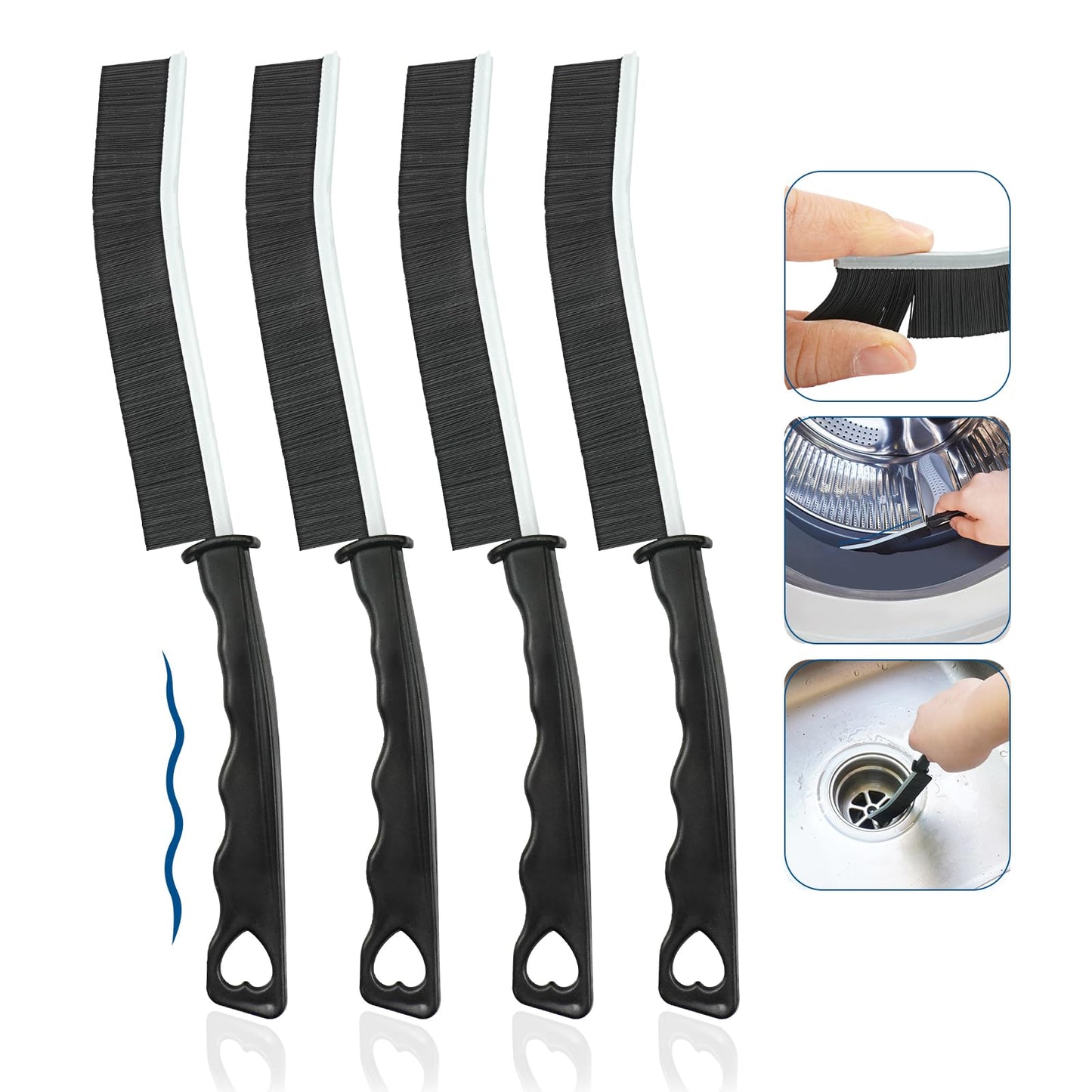 4Pcs Multifunctional Crevice Cleaning Brush Tool - Crevice Cleaning Brush - Hard Bristle Crevice Cleaning Brush - Bathroom Crevice Brush - Grout