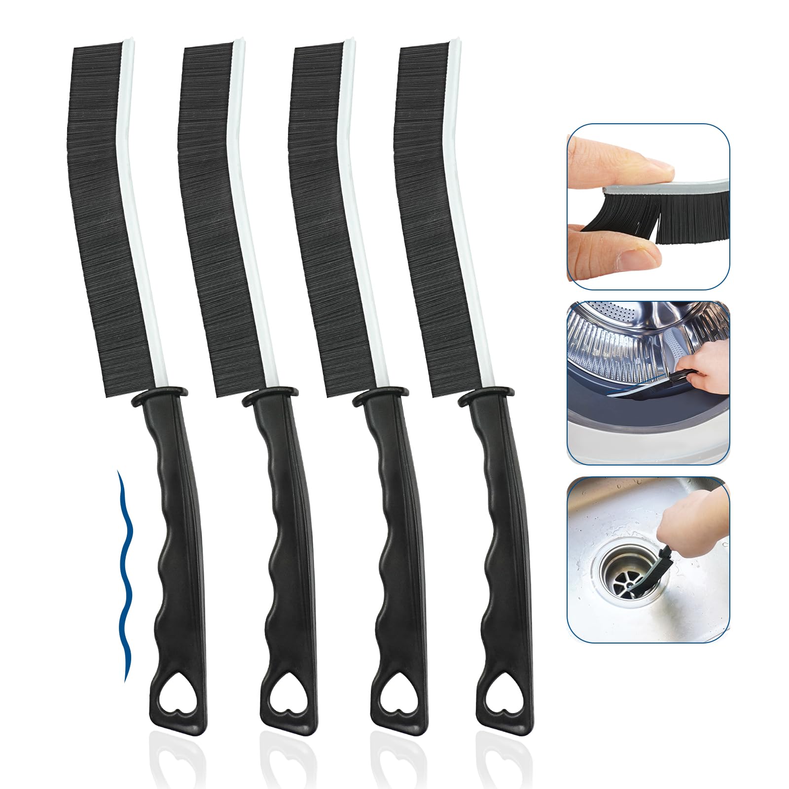 4Pcs Multifunctional Crevice Cleaning Brush Tool - Crevice Cleaning Brush - Hard Bristle Crevice Cleaning Brush - Bathroom Crevice Brush - Grout