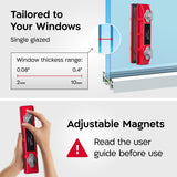 Tyroler Outside Magnetic Window Cleaner Tool | The Glider S-1 AFC Double-Sided Window Cleaner Tool Fits Windows 0.1"-0.4" Thick | Magnet Window
