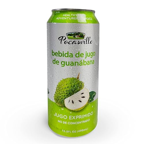 Pocasville Fruit Juices, Squeezed not form Concentrate, 16.5 Fluid Ounce Can (Soursop, 6 Cans)