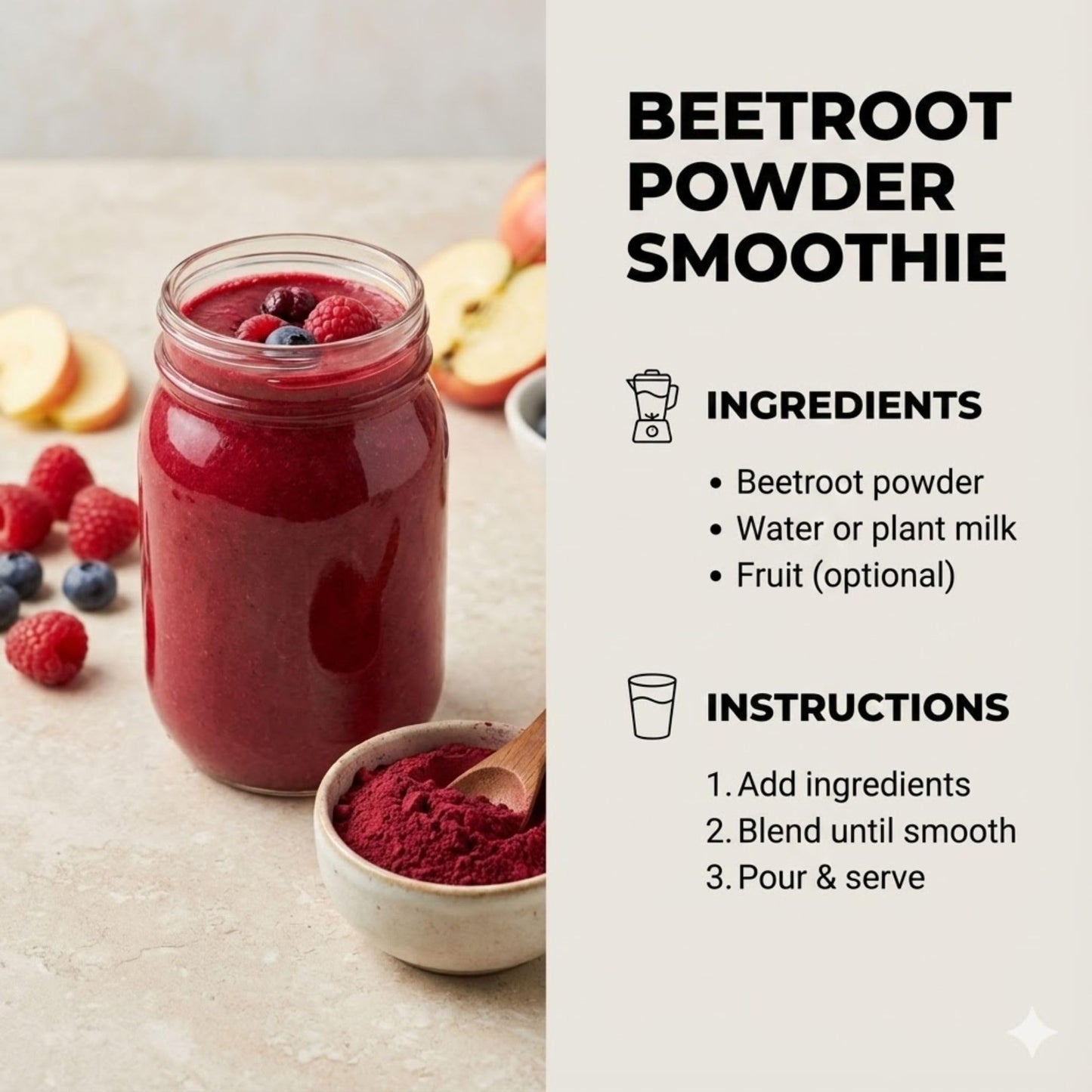SPICY PANTRY Beet Root Powder 4 oz - 100% Natural, Non-GMO, Gluten Friendly Superfood for Smoothies, Juices, Sauces, Soups, Baking & Natural Coloring