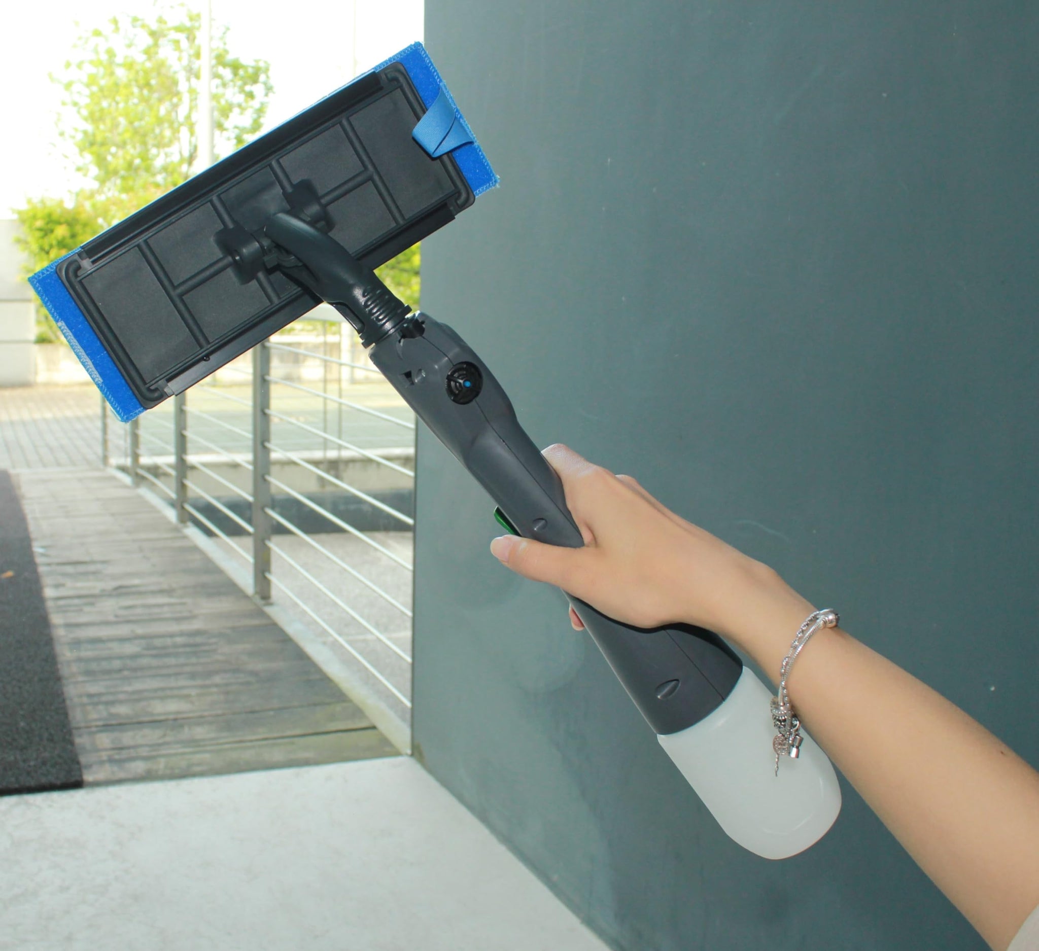 Cleano 1' Indoor Window and Surface Cleaning System - Convenient Tool for Quick Cleaning | Micro Spray Delivers Water and Solution | Refillable