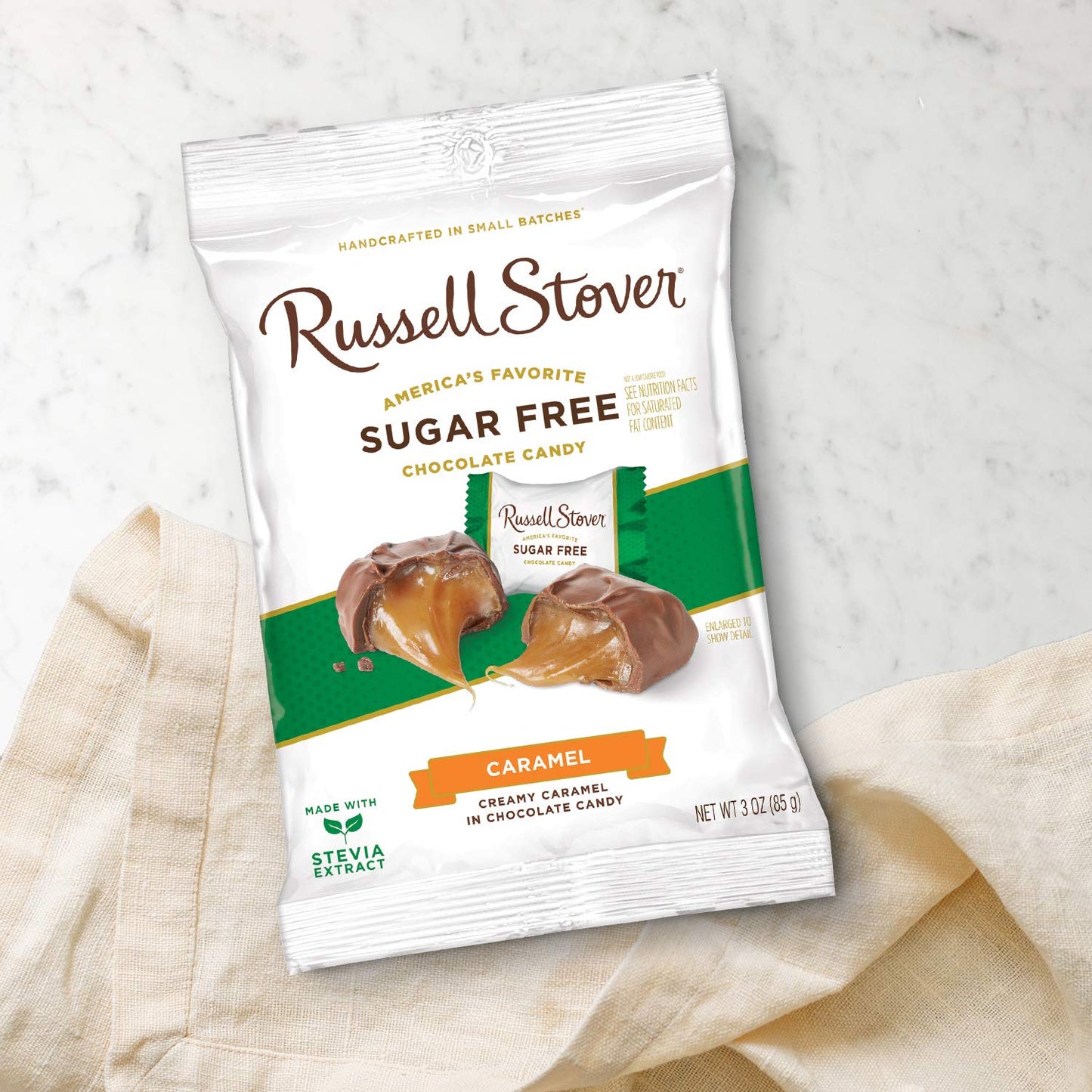 Russell Stover Sugar Free Butter Cream Caramels, 3 oz. Bag (Original Version)