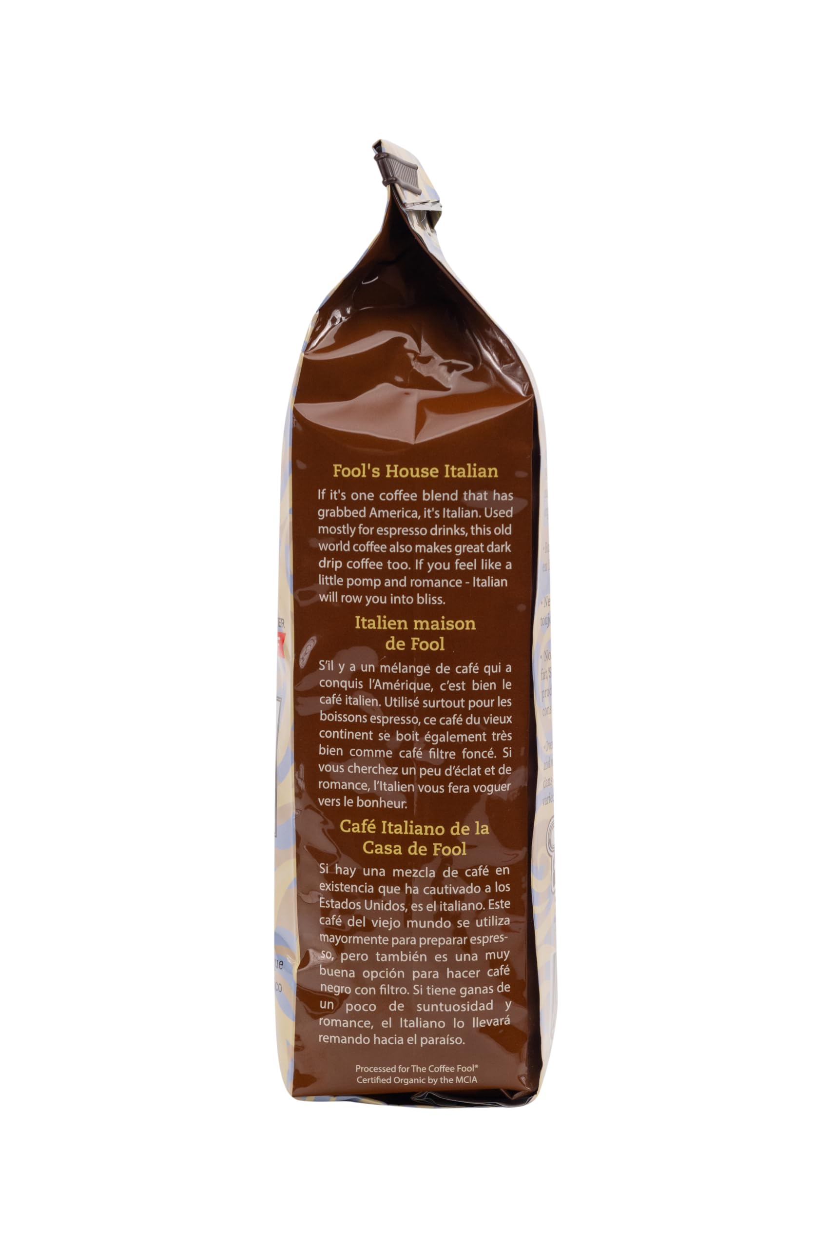 Coffee Fool's Decaf Organic Fair Trade House Italian (Very Fine Grind)