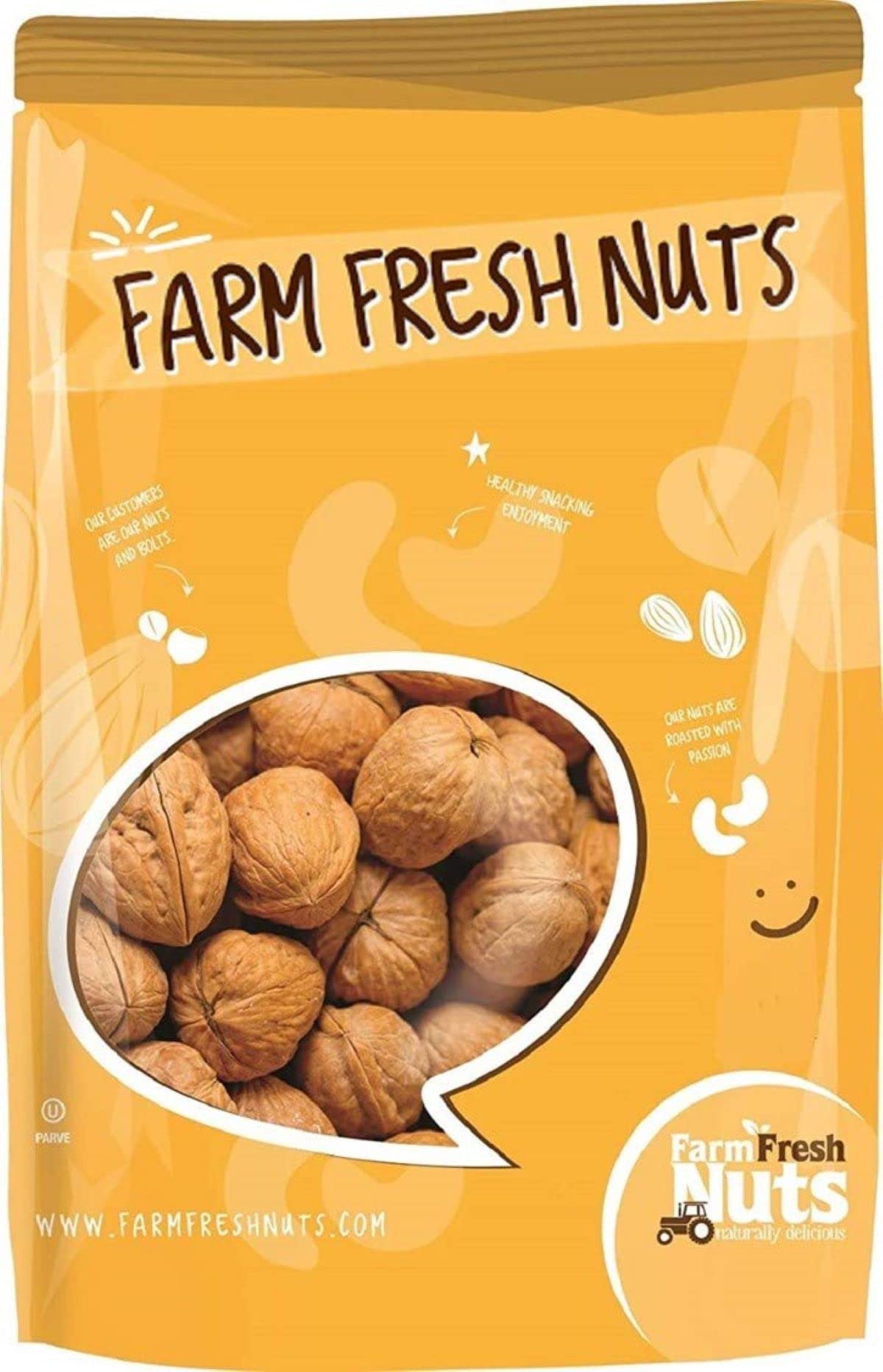 In Shell Walnuts (2 Lbs.) - Large Natural California Walnuts - Great Source of Omega 3 - Fresh New Crop - Bursting with Flavor - Farm Fresh Nuts Brand
