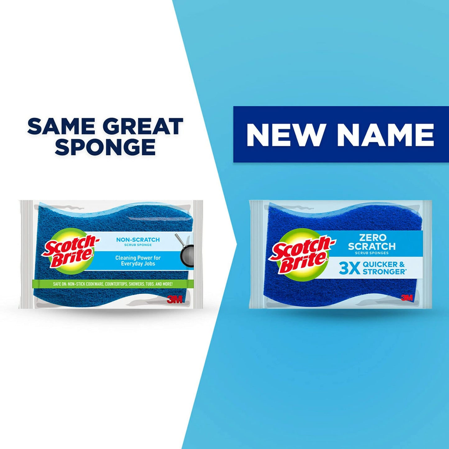 Scotch-Brite Zero Scratch Non-Scratch Scrub Sponges, Sponges for Cleaning Kitchen, Bathroom, and Household, non-scratch Sponges Safe for Non-Stick