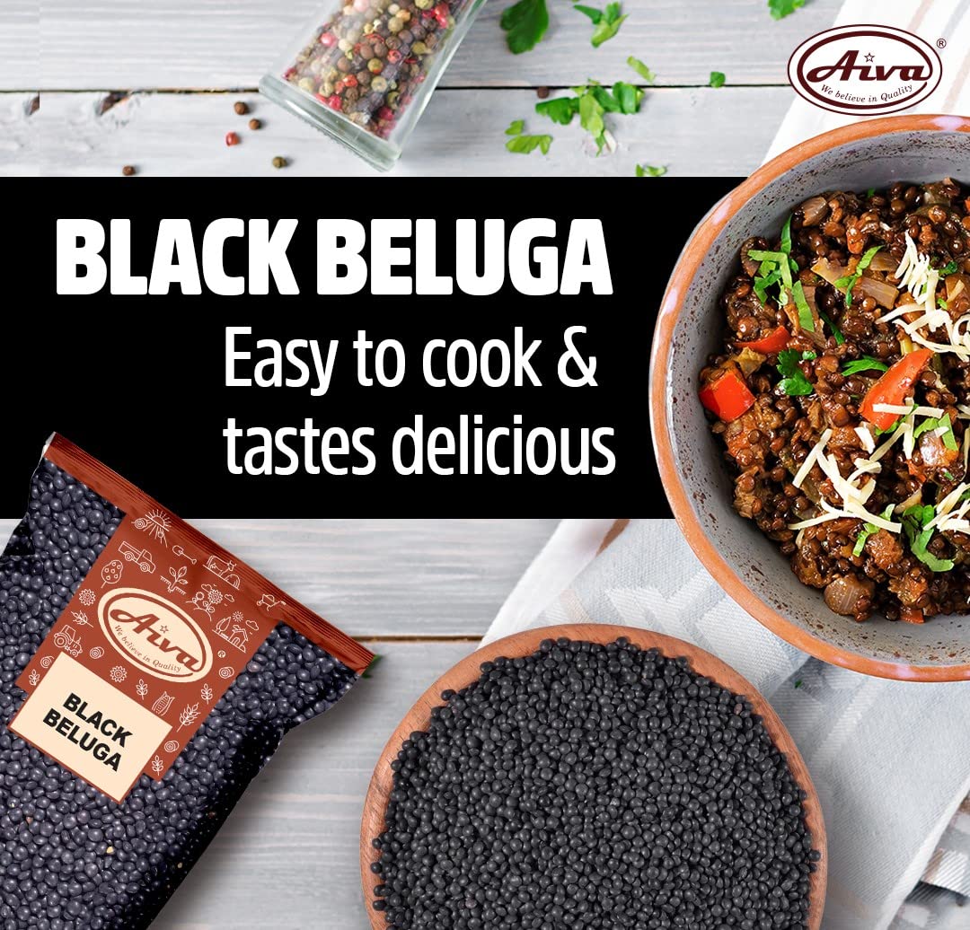 Aiva Black Beluga Lentils | Whole Black Lentils (4 lb)