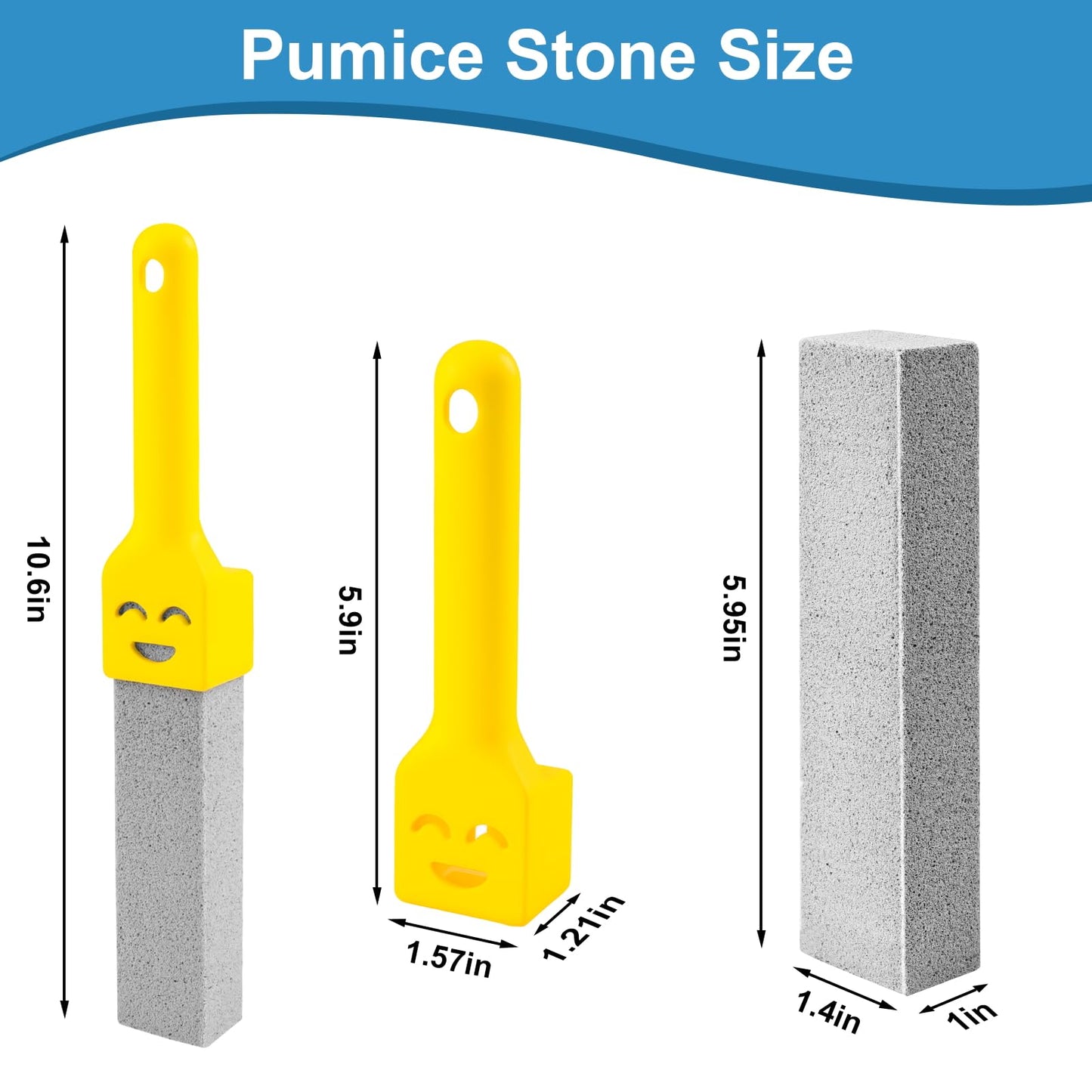 MEQHUO 10 Pack Pumice Stone with 2 Handles, Toilet Bowl Cleaner Ring Remover, Pumice Stone for Toilet Cleaning, Bathtub, Grill, Pool, Sinks, Stove