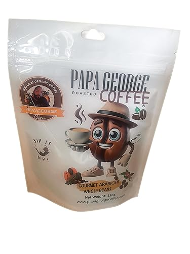 Papa George Gourmet Arabica Coffee Whole Beans, Colombian, Butterscotch Toffee Flavor, 12 oz