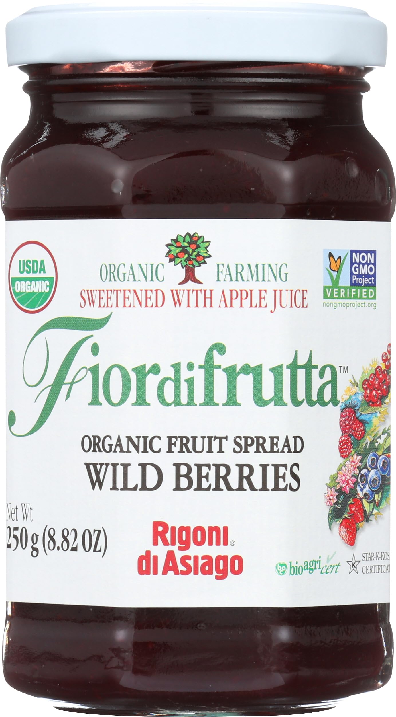 Fior Di Frutta, Fruit Spread Wild Berry Organic, 8.82 Ounce