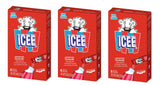ICEE Cherry Singles To Go - Pack of 3 - Powdered Drink Mix - Zero Sugar - 6 Sticks Per Box - 18 Servings