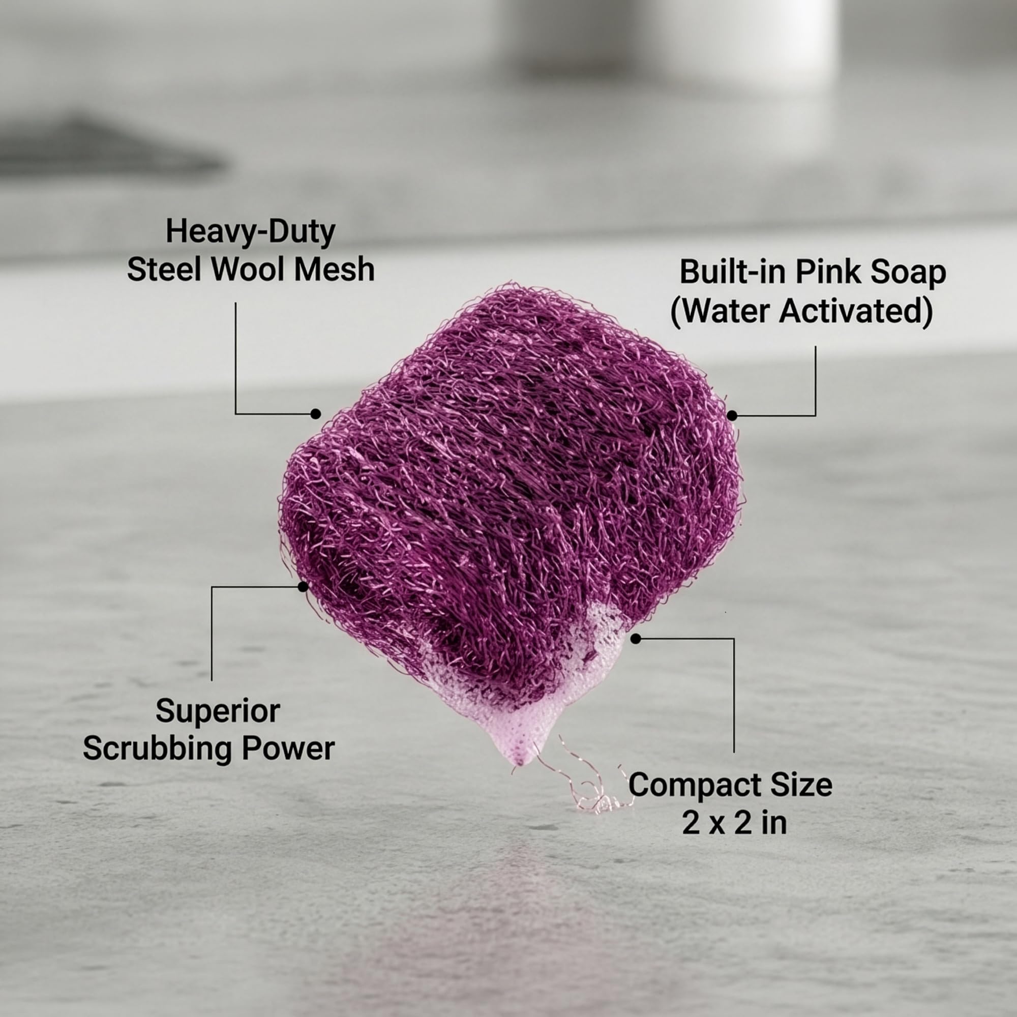 SteadMax 20 Pack Steel Wool Soap Pads, Pre-Soaped Metal Scouring Pads for Easy Cleaning of Dishes, Pans, Ovens and Pots