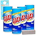 Ajax Powder Cleaner with Bleach Powder 21 oz | Scratch-Free | 4 Pack with Pumice Stick (84 Oz Total) Ajax Bathroom Cleaner 5 Piece Set