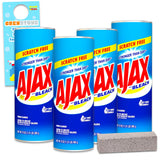 Ajax Powder Cleaner with Bleach Powder 21 oz | Scratch-Free | 4 Pack with Pumice Stick (84 Oz Total) Ajax Bathroom Cleaner 5 Piece Set