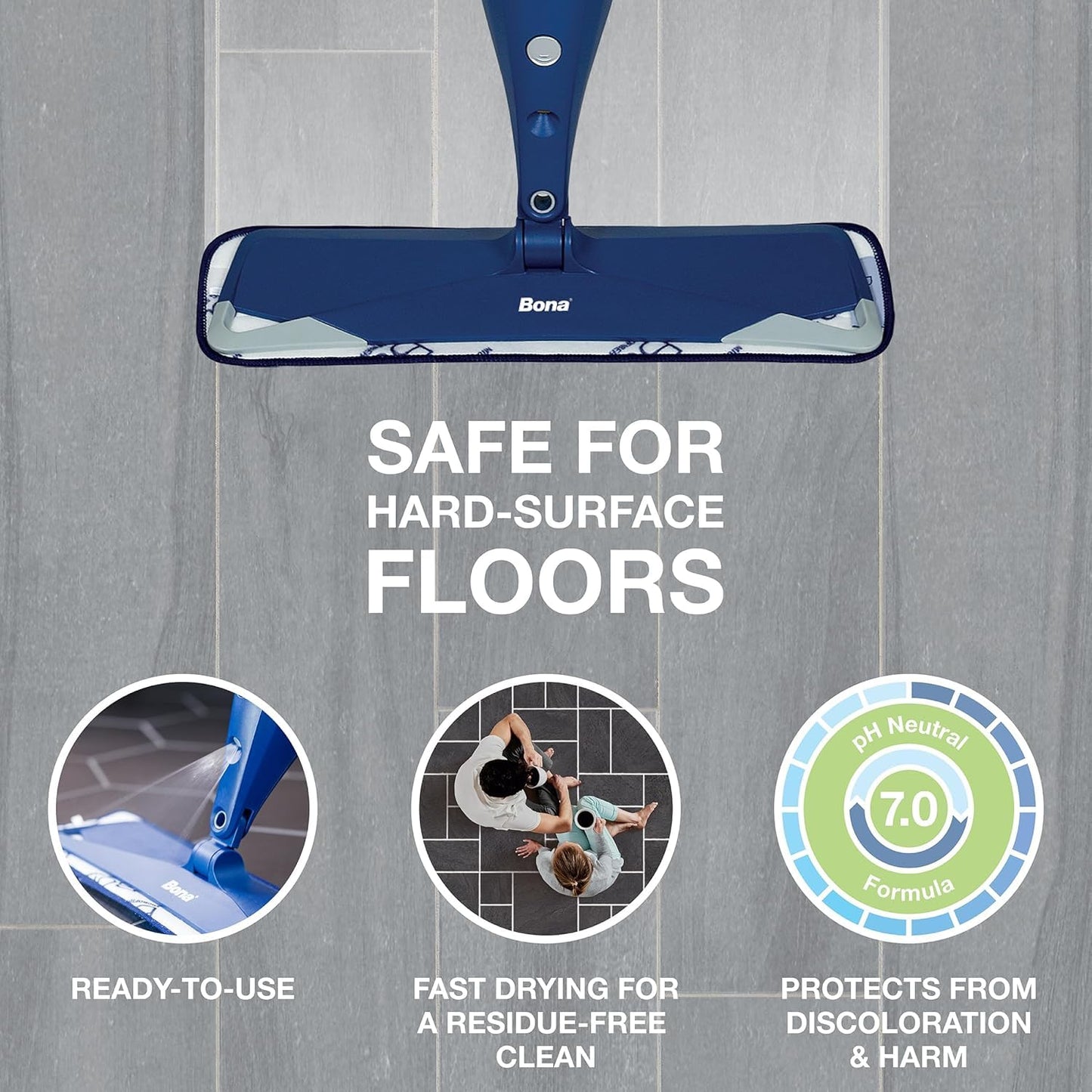 Bona Multi-Surface Floor Cleaner Refill - 128 fl oz - Unscented - Refill for Bona Spray Mops and Spray Bottles - Residue-Free Floor Cleaning Solution
