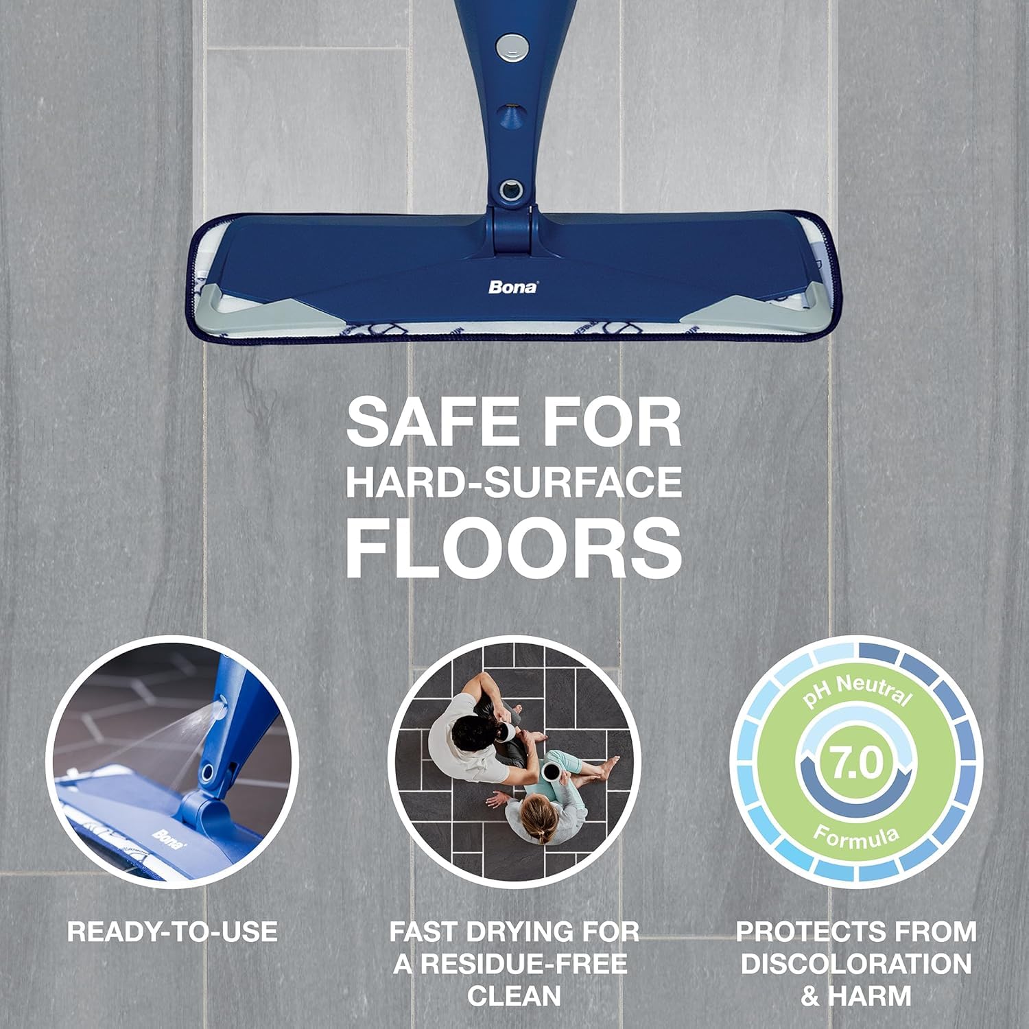 Bona Multi-Surface Floor Cleaner Refill - 128 fl oz - Unscented - Refill for Bona Spray Mops and Spray Bottles - Residue-Free Floor Cleaning Solution