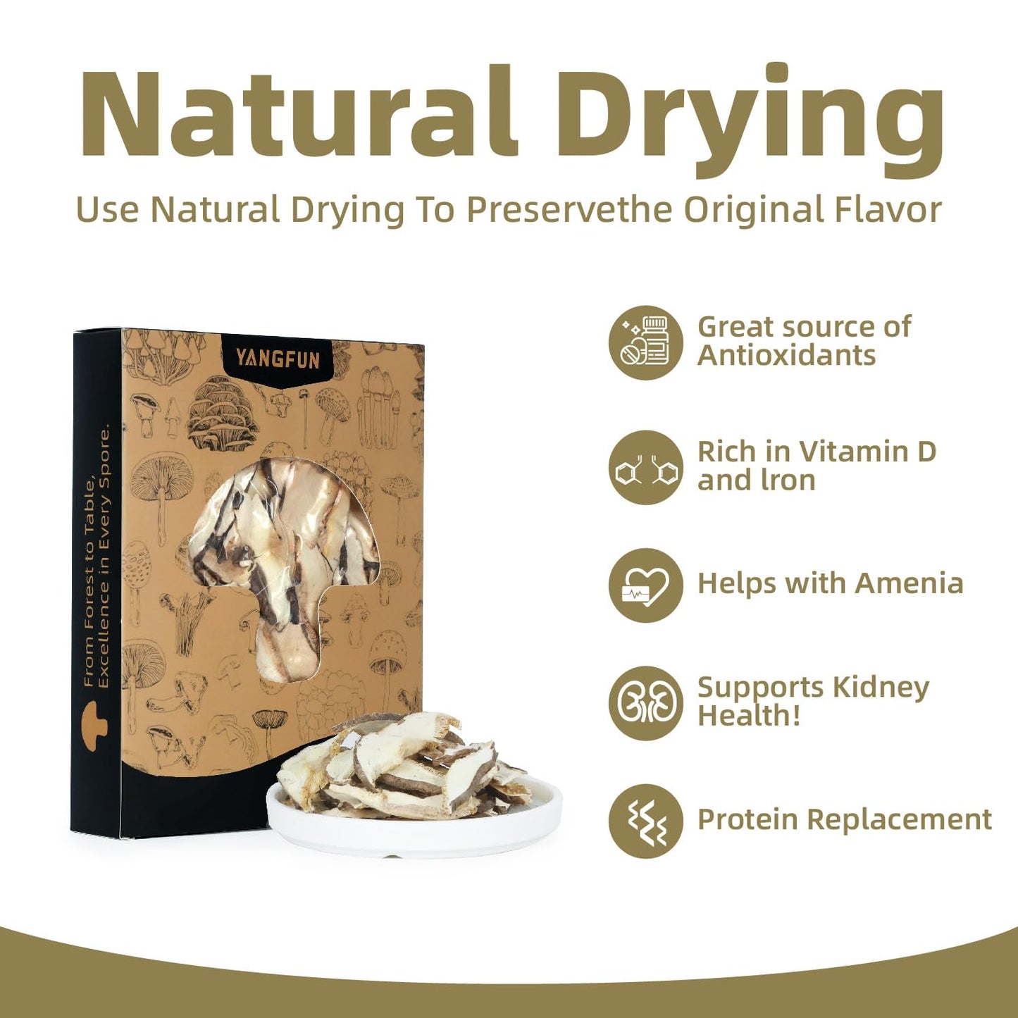 Premium Dried Shiitake Mushrooms, Rich Umami Flavor, Gluten-Free Vegan Snack- Perfect for Soups, Stir-Fry & Health Cooking,8oz