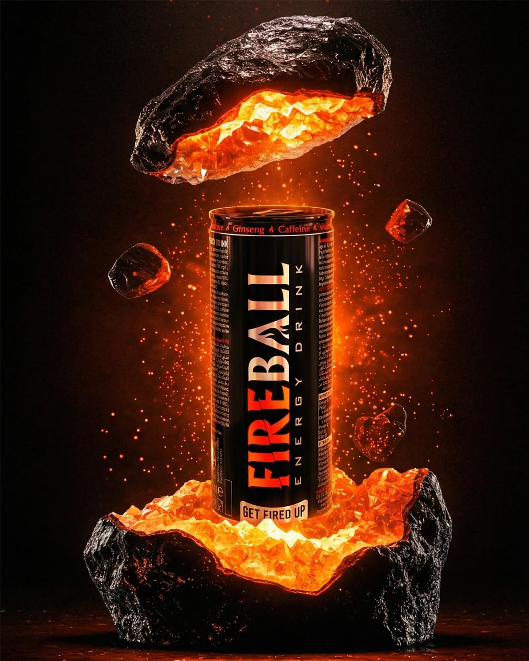 Fireball Energy Drink 500ml x 24 Pack - High Caffeine with Taurine & B Vitamins - Large Size Value Pack