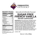 Cappuccino Supreme 1.2 lb bag Sugar Free French Vanilla Instant Cappuccino Mix