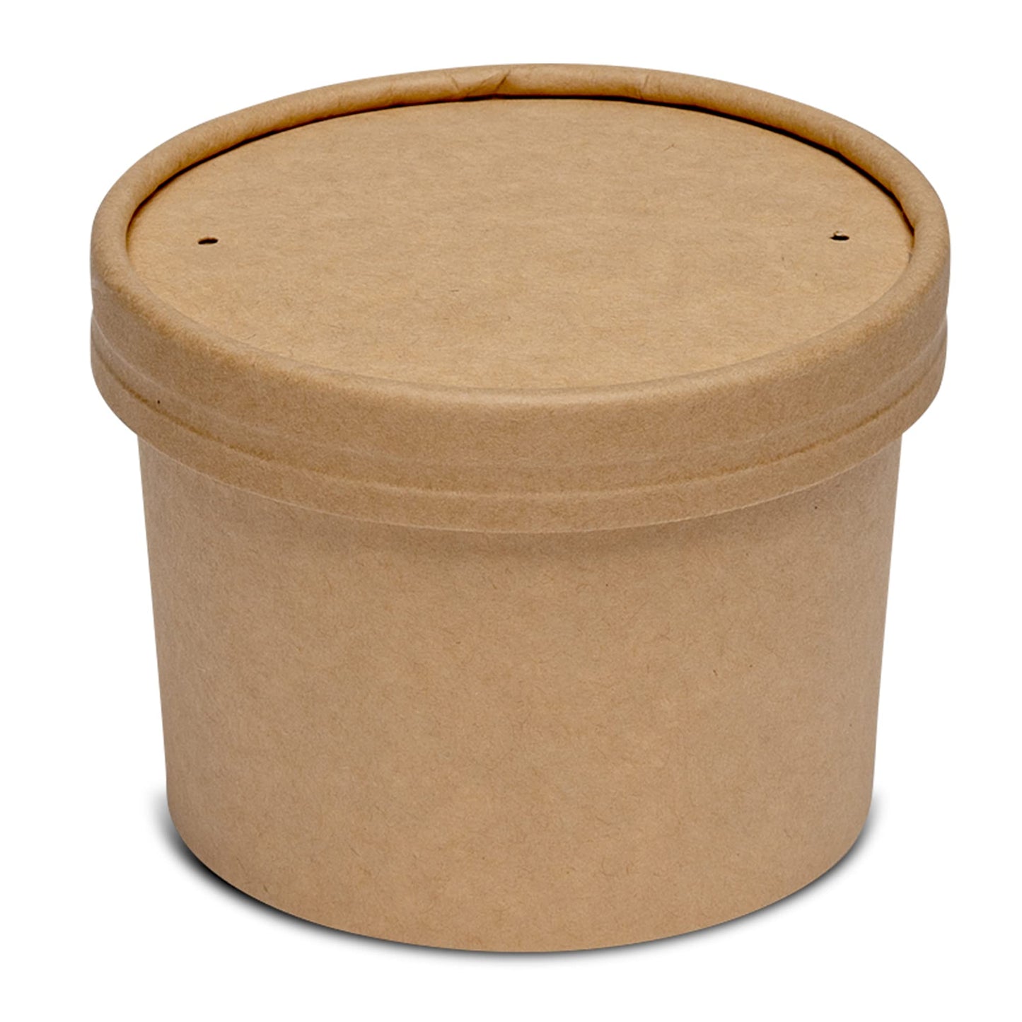GUSTO 12 oz. Kraft Paper Food Containers with Vented Lids - [25 Count] To Go Hot Soup Bowls, Disposable Ice Cream Cups, Ideal for Hot and Cold Foods
