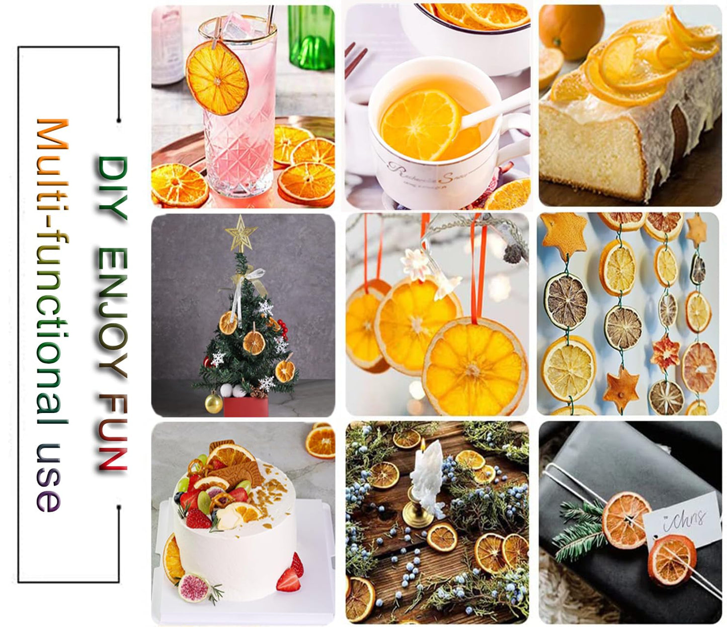 Dehydrated Dried Orange Slices Wheels,7.1oz / 200g | Approx 40 to 50+ Slices | Sugar Free Natural Fruit for Cocktails,Christmas Day,Cakes,Tea