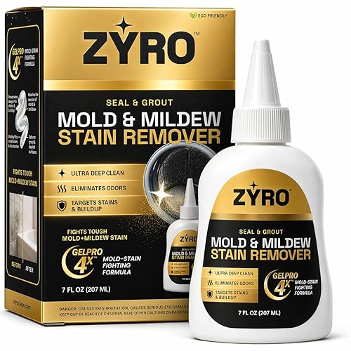Mold Stain Remover Gel | Heavy Duty Mildew Stain Remover | Tile Grout Cleaner | Home Cleaning Gel for Bathroom Grout, Bathtub, Shower, Caulk & Front