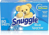 Snuggle 240 Dryer Sheets - Blue Sparkle (3 Packs of 80 Sheets)