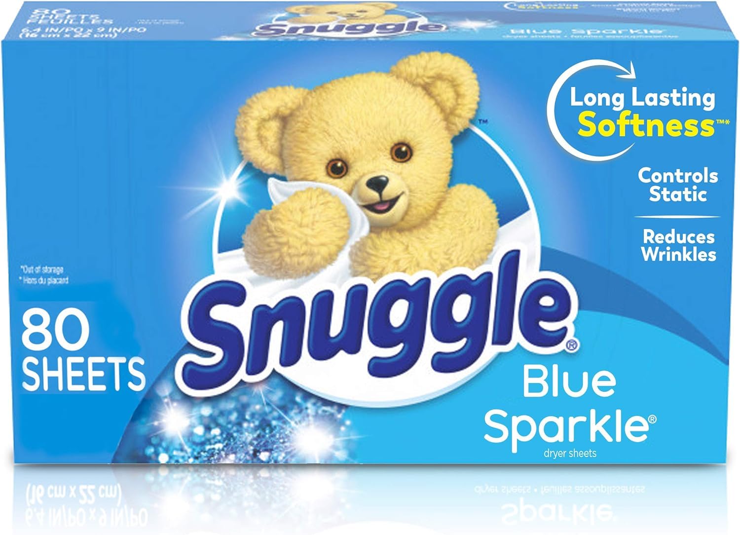 Snuggle 240 Dryer Sheets - Blue Sparkle (3 Packs of 80 Sheets)