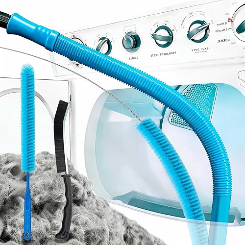 Dryer Vent Cleaner Kit,Lint Trap Cleaning Tool with Vacuum Hose Attachment for Washer Dryer-Includes Dryer Lint Brush,Vent Cleaning Hose,and Air