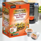 Twinings Pure Rooibos Red Tea K-Cup Pods for Keurig, 24 Count (Pack of 2), Natural, Slightly Sweet Taste, Naturally Caffeine-Free, Enjoy Hot or Iced
