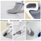 Small Silicone Toilet Brush with Crevice Brush-Silicone Bristles, Gentle on Toilets | Bathroom Accessories for RVs, Trailers, Campers | Anti-Roll