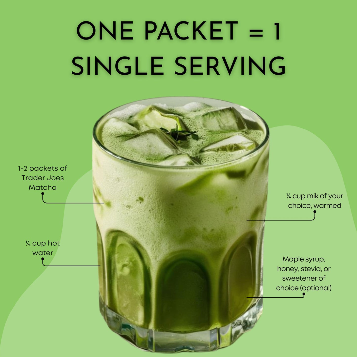 Trader Joe’s Matcha Green Tea Powder - Convenient Single Serve Packets, for Travel & Home, 3 Pack (each with 7 Sticks)