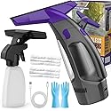 Window Vacuum Squeegee Cordless, 2000Pa Electric Window Cleaner with Power Blade, Vacuum Squeegee for Window Cleaning, Streak-Free Window Vacuum
