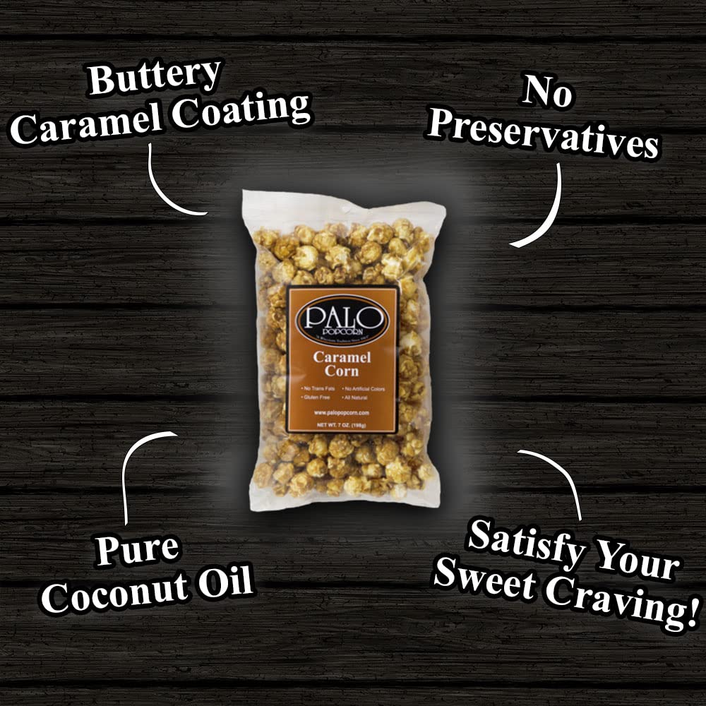 Palo Popcorn Caramel Corn, 7 ounce bag (Pack of 6)