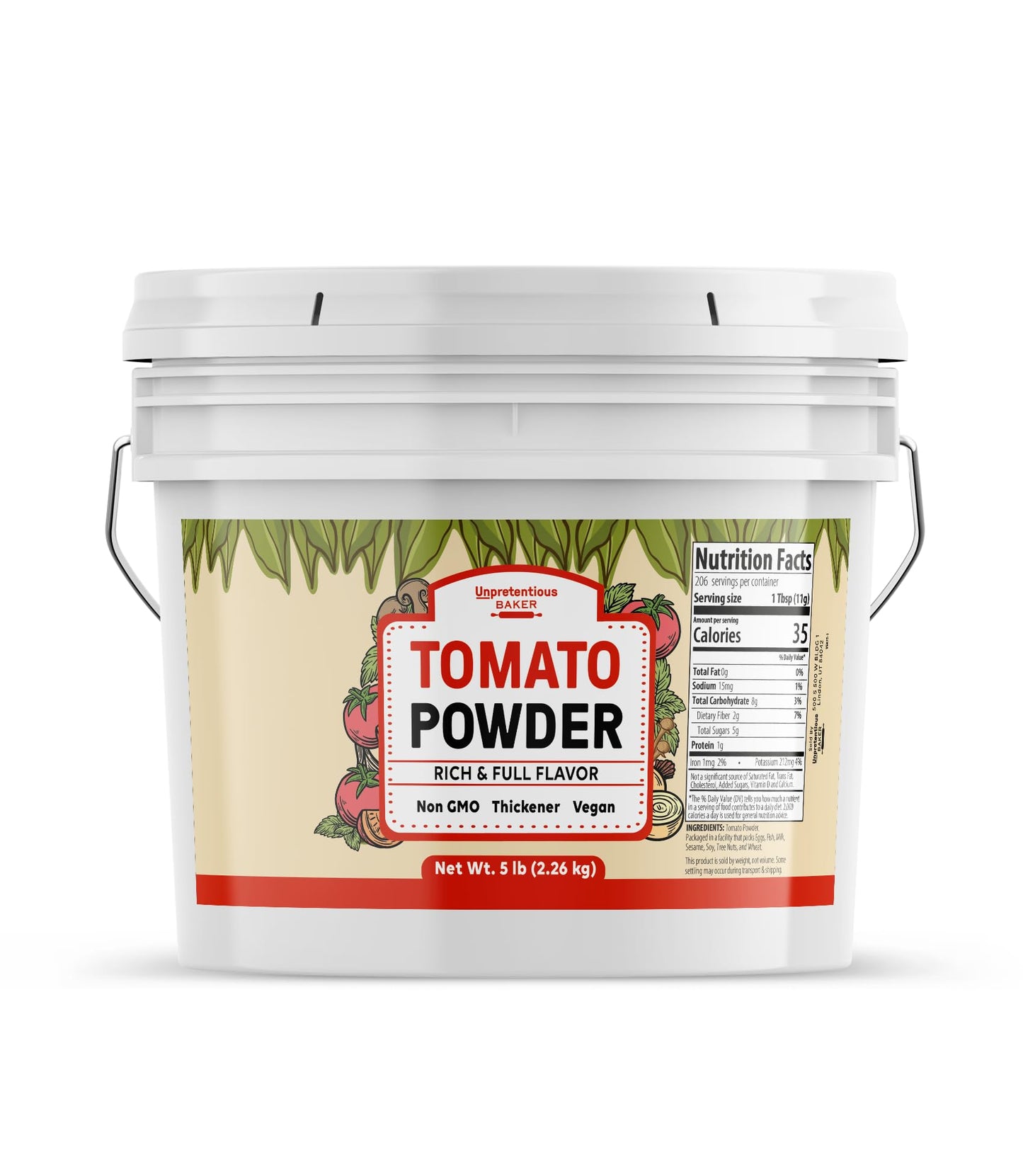 Unpretentious Tomato Powder, 1 Gallon, Sauces & Soups, Thickener, Rich & Full Flavor