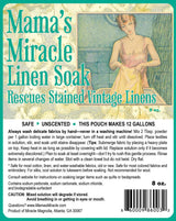 Mama's Miracle Linen Soak NEW! Starter Pack (8 oz), Gentle Stain Remover for Vintage and Antique Fabrics Makes 12 gallons of Soaking Solution