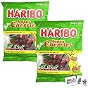 Haribo Happy Cherries Gummi Candy Share Size (2 Pack) and 2 Gosutoys Stickers