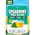 Gya Tea Co Spearmint Leaf Tea Bags (100 Bags) - Caffeine-Free Premium Spearmint Leaves - Non-GMO - Refreshing Mint Tea For Digestion Support