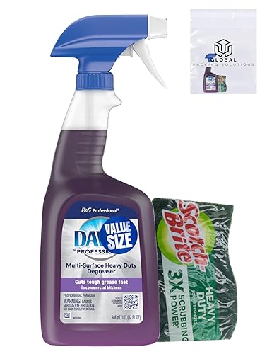 Dawn Professional Multi-Surface Heavy Duty Degreaser Spray 32 Fl Oz bundled with Heavy Duty Scotch Brite Sponge