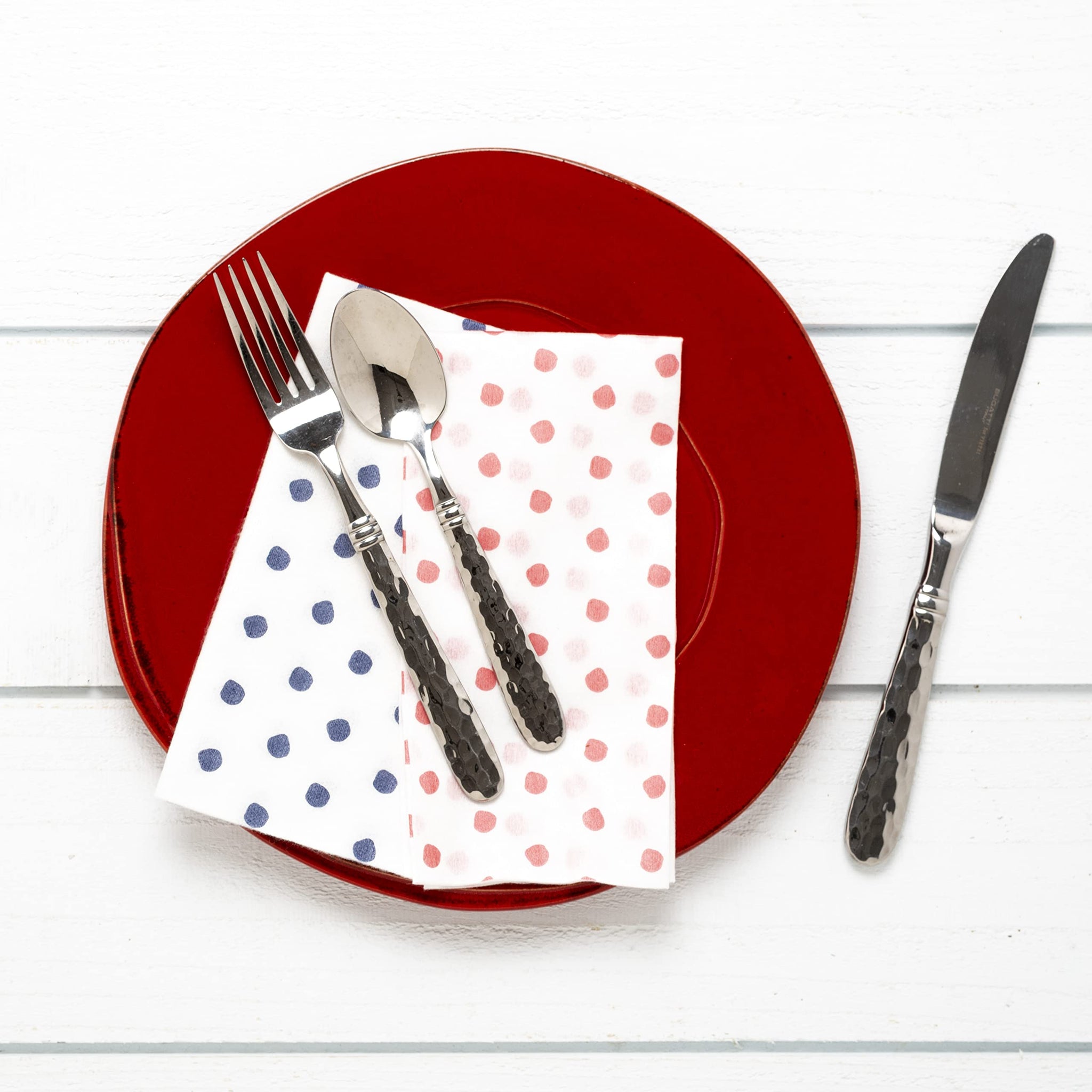 VIETRI Papersoft Napkin Collection Italian Luxury Paper Napkin and Guest Towel (Guest Towels, Dot Blue)