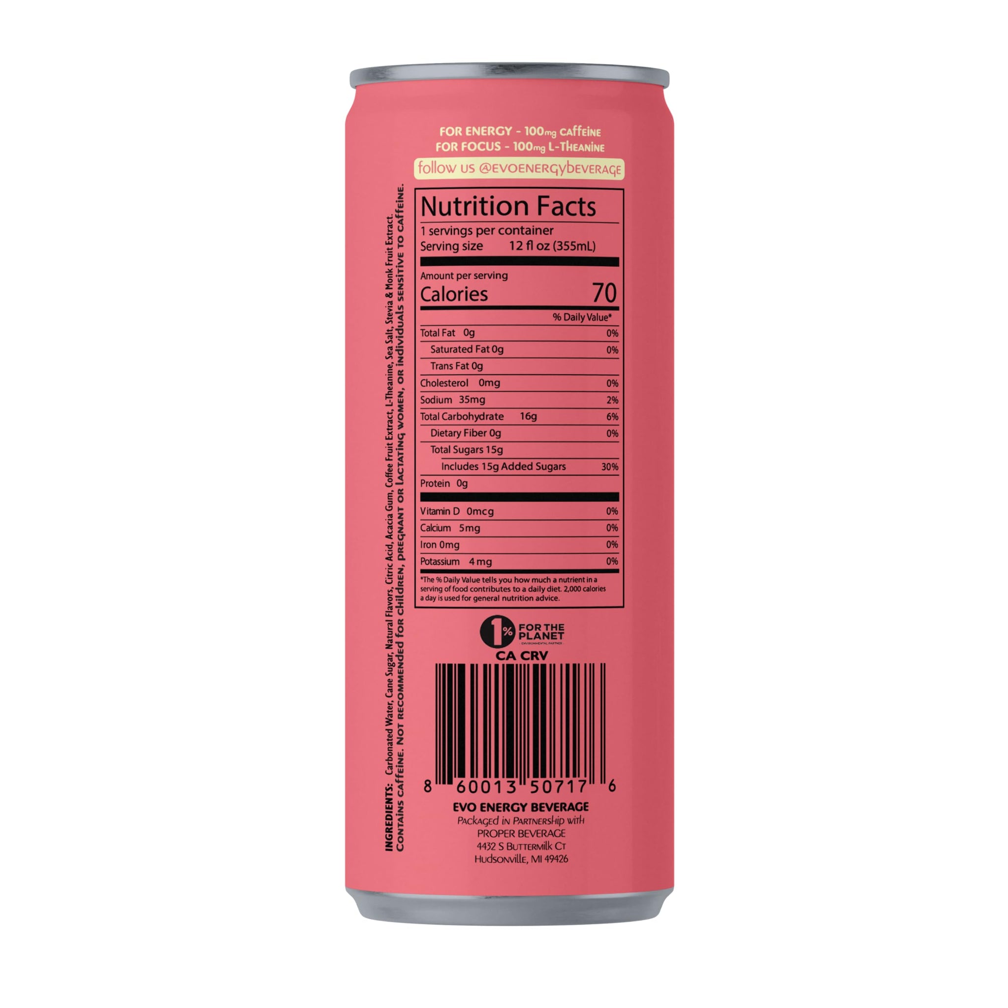 Evo Energy Beverage Watermelon Natural Juice Drink with Vitamin C, Electrolytes & Antioxidants, Energy drink Low-Calorie, Zero Cholesterol Sweet