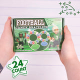 Football Candy Bracelets, Sports Themed Edible Jewelry, Individually Wrapped Team Party Favors, 24 Count, 10.16 Ounces