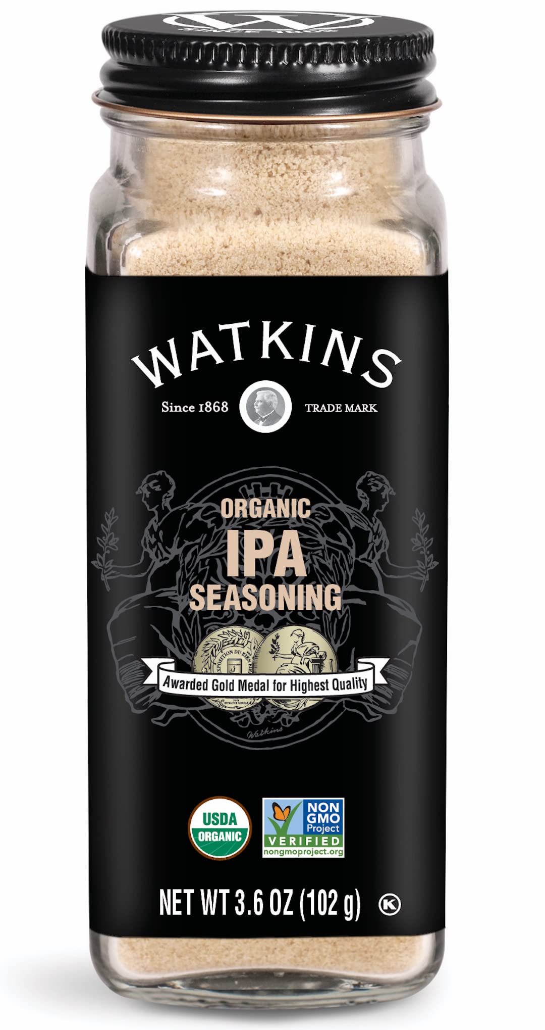 Watkins Gourmet Organic Spice Jar, IPA Seasoning, Non-GMO, Kosher, 3.6 oz. Bottle, 1-Pack