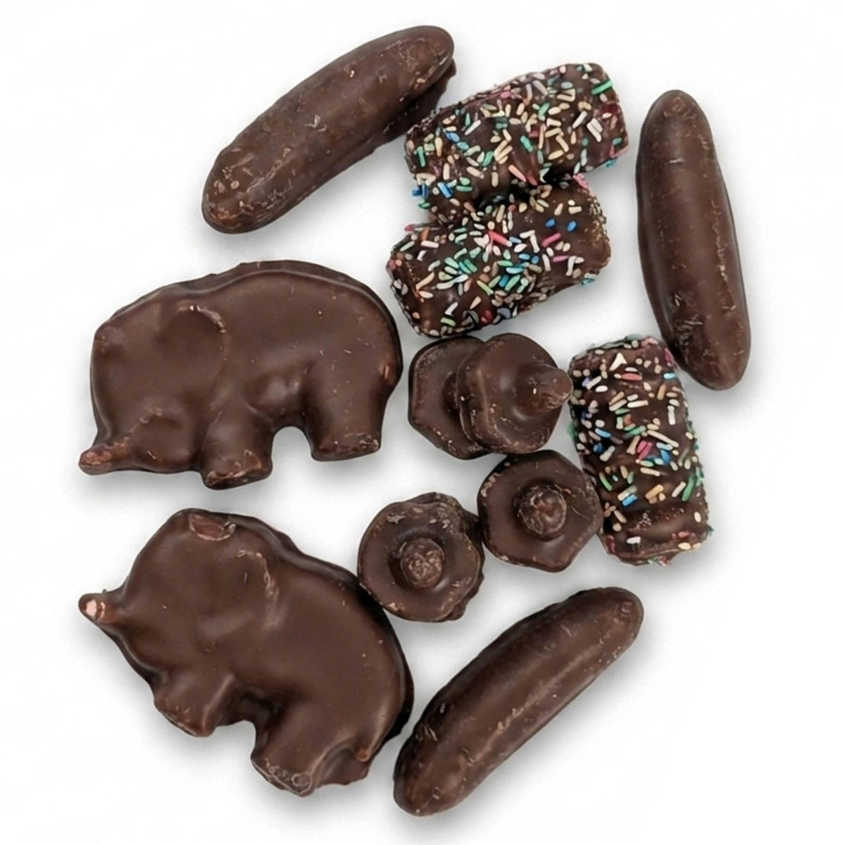 12oz Bag Chocolate Swedish Candy Mix - Chokladsvamp, Banan Liten & Elefant
