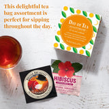 The Republic of Tea - Day of Tea Assortment Sampler, 24 Individually Wrapped Tea Bags, Black Tea, Green Tea, Herbal Tea