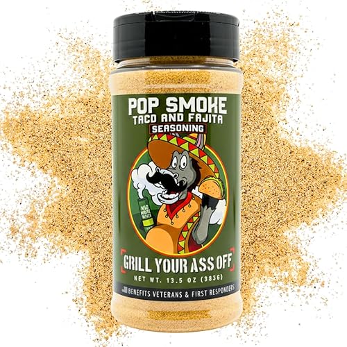 Grill Your As* Off Pop Smoke Taco Seasoning - 13.5oz All-Purpose Tex-Mex Seasoning for Beef, Chicken, Tacos & More - MSG & Gluten Free - USA Made