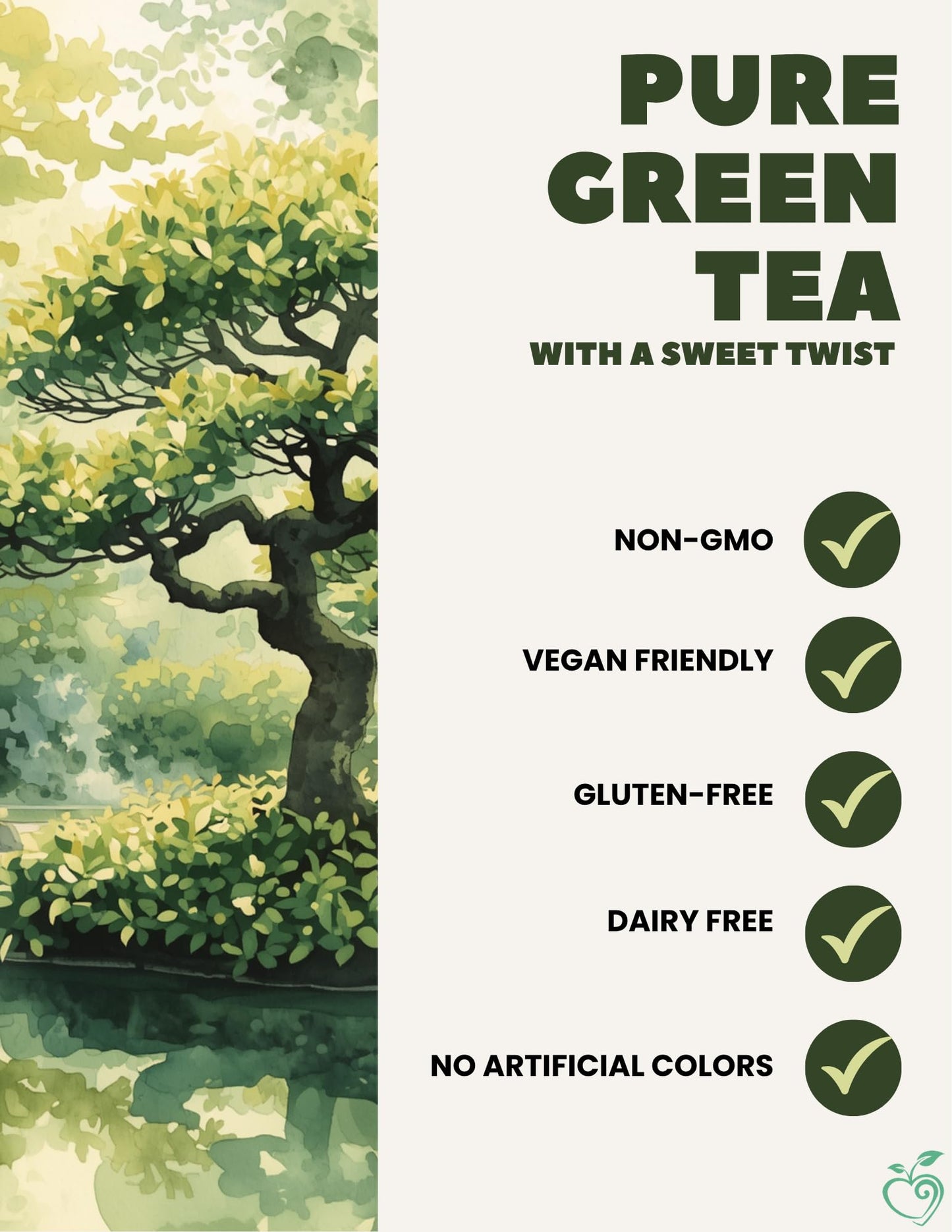 Organic Sweet Matcha Green Tea Powder - Cafe Style Blend by Cherie Sweet Heart - 16oz, Vegan & Gluten-Free, Rich in Antioxidants, Perfect for Lattes