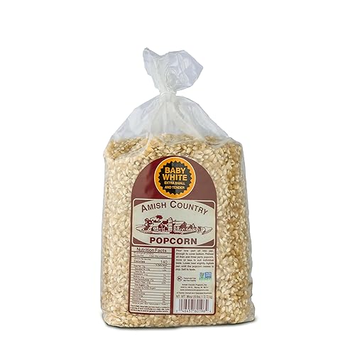 Amish Country Popcorn | 6 lb Bag | Baby White Popcorn Kernels | Small & Tender Popcorn | Old Fashioned, Non-GMO and Gluten Free (Baby White - 6 lb