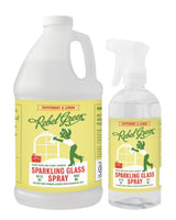 Rebel Green Sparkling Glass Spray - Streak-Free Natural Glass Cleaner for Windows, Mirrors, and Surfaces - Peppermint & Lemon Scent - 80 oz - 2 Pack