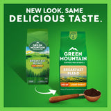 Green Mountain Coffee Roasters, Breakfast Blend Decaf, Ground Coffee, Decaffeinated, Light Roast, Bagged 12oz.
